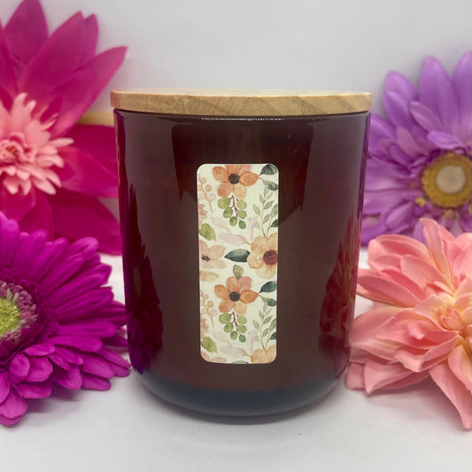 ROUNDED AMBER-JOYFUL GARDEN COLLECTION (Ready To Ship) - Jamcat Candles